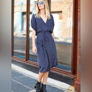 Vince Silk-Blend Celestial Polka Dot Midi Wrap Dress